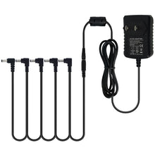 Load image into Gallery viewer, 5 Way Electric Guitar Effect Pedal Power Supply accessories Cables Adapter Daisy Chain Wire Pro 9V DC 1A US EU UK JP AU Plug pod
