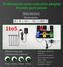 Load image into Gallery viewer, 5 Way Electric Guitar Effect Pedal Power Supply accessories Cables Adapter Daisy Chain Wire Pro 9V DC 1A US EU UK JP AU Plug pod
