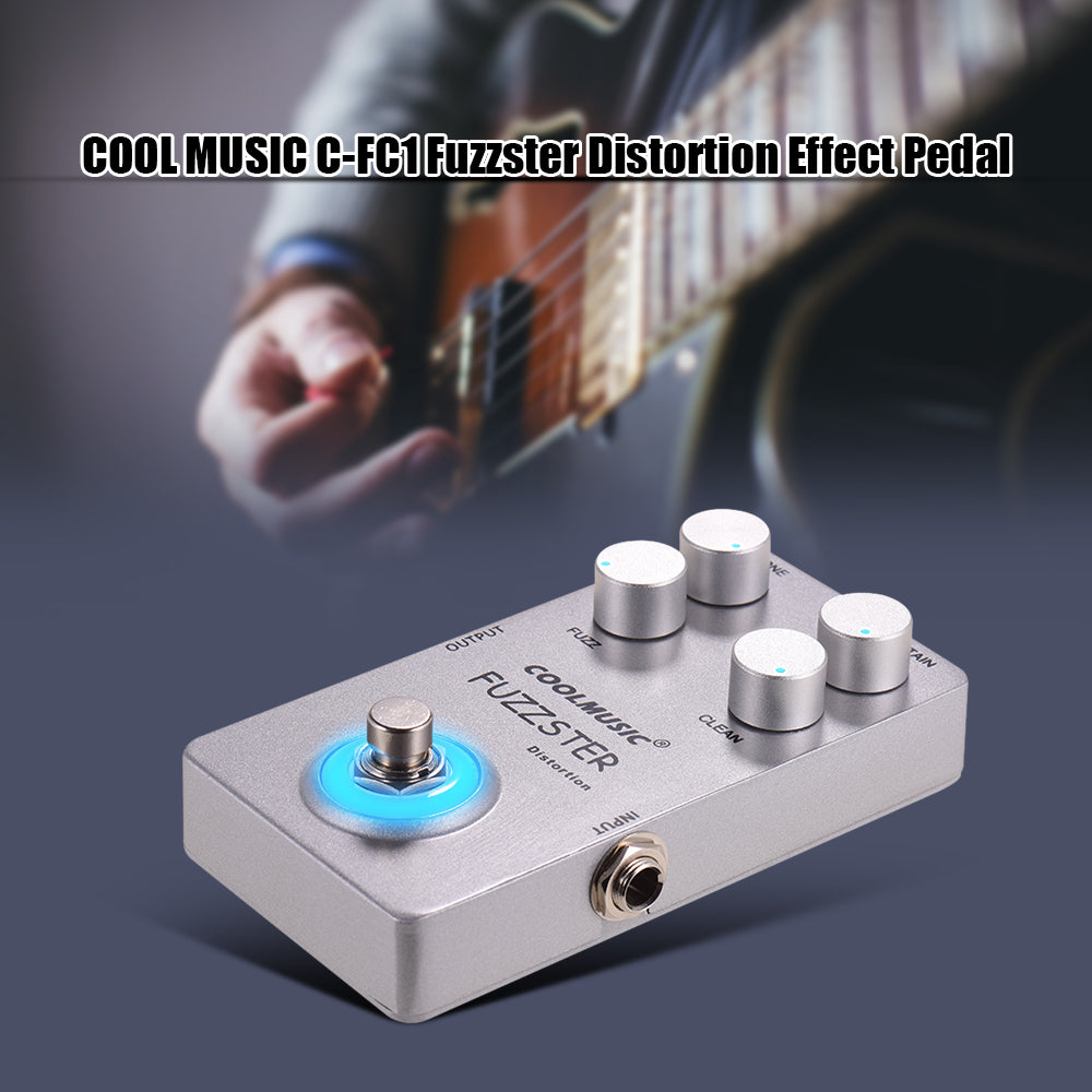 Coolmusic Fuzzster Distortion Guitar Effect Pedal Bass Fuzz Pedal for Electric Guitars