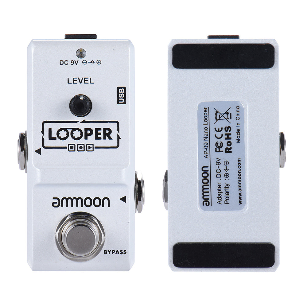 Ammoon AP-09  Nano Loop Electric Guitar Effect Pedal. Looper, True Bypass Unlimited Overdubs, 10 Minutes Recording